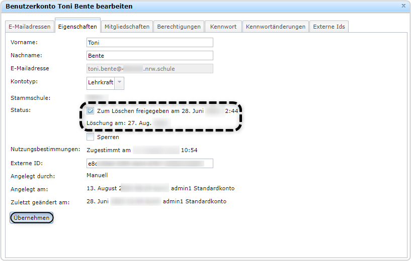 Benutzerkonten und Gruppen löschen NetzwerkMoodle